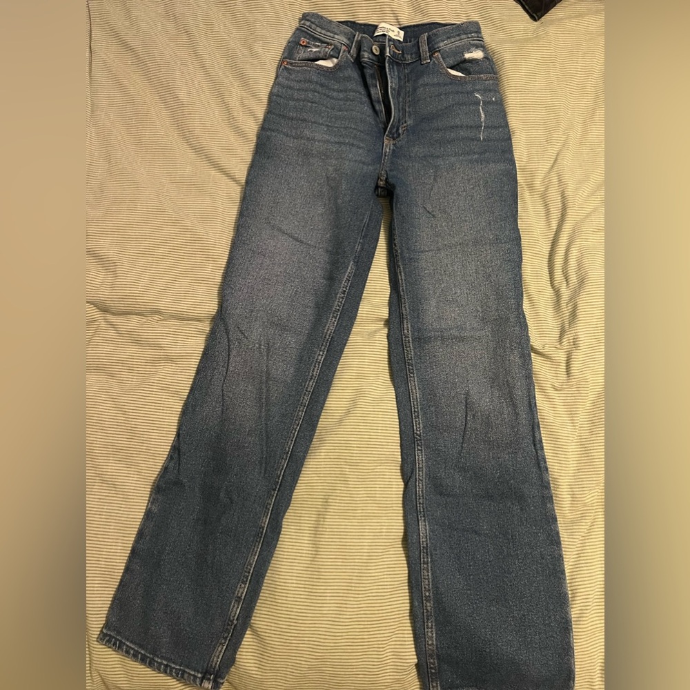 Abercrombie 90s straight ulta high rise
